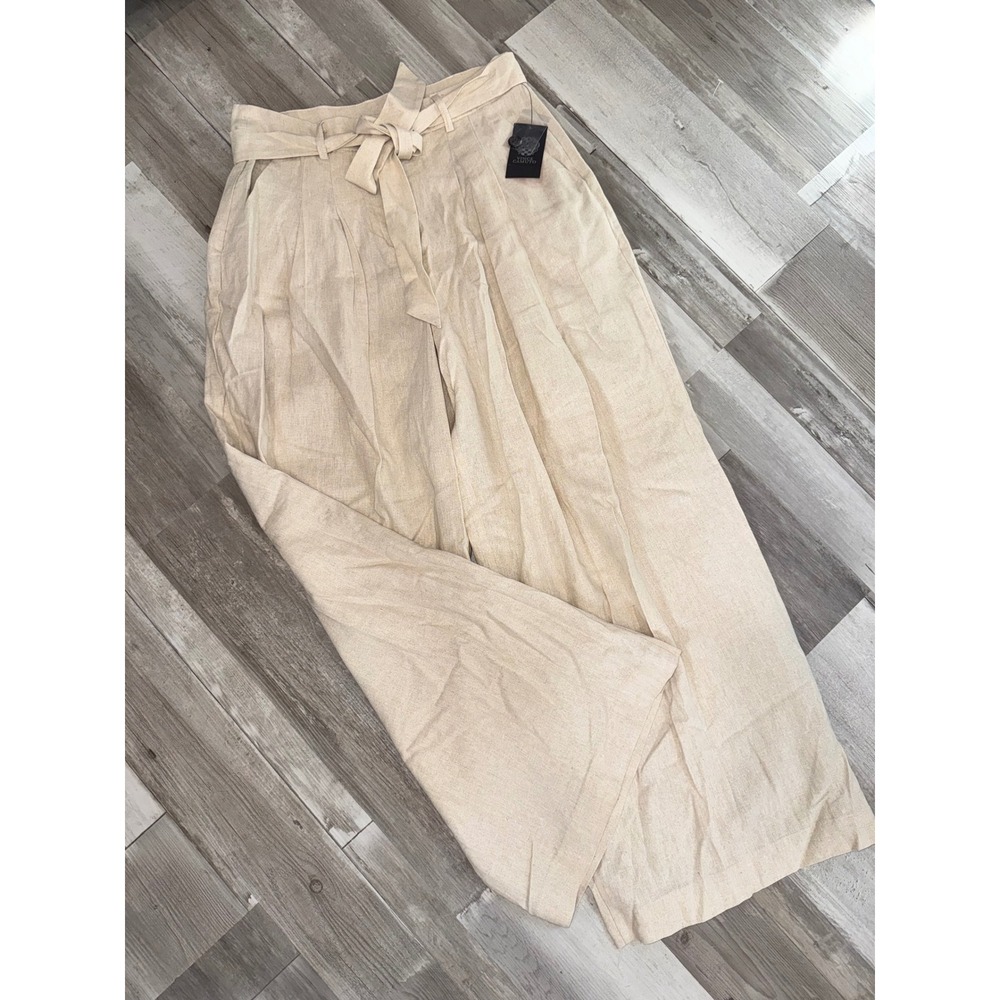 Vince Camuto Wide Leg Pants Women Oyster Grey Windswept Wonder 8